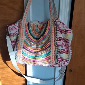 Multicolor Embroidered Women's Tote Bag